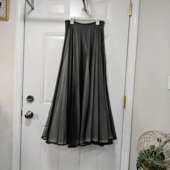 Alexia Admor New York Long Full Length Whimsy Glam Grunge Tulle Skirt in Black - Picture 13 of 13